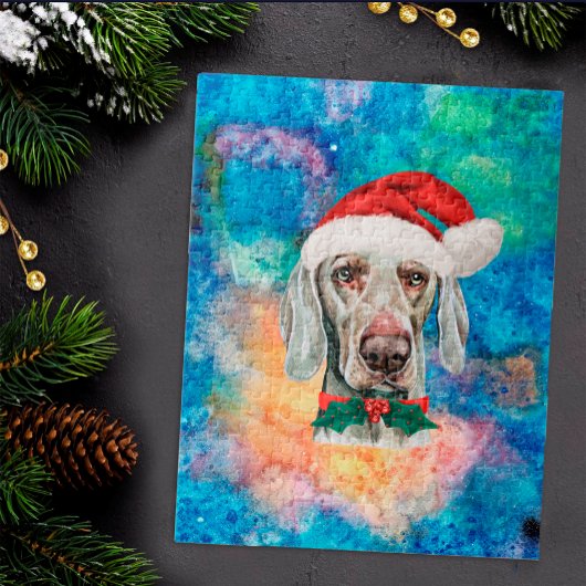 ヴァイマラナー犬のクリスマス ジグソーパズル