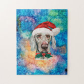 ヴァイマラナー犬のクリスマス ジグソーパズル (縦)