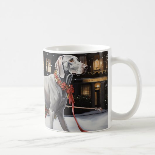 ヴァイマラナー クリスマスの楽しい季節 コーヒーマグカップ (右)