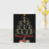 ヴァイマラナー クリスマスイルミネーション サンタ犬 ヴァイマラナー クリスマス カード (黄色い花)