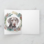 ヴァイマラナー クリスマス リース クリスマスの愛犬 カード (内部)