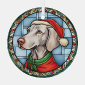 ヴァイマラナー ステンドグラス クリスマス ガラスオーナメント (裏面)