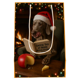 ヴァイマラナー チーズ税 クリスマスギフトバッグ ミディアムペーパーバッグ