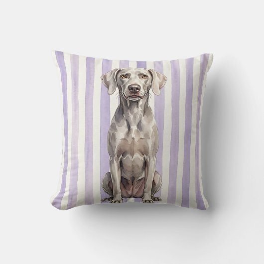 ヴァイマラナー・ドッグ・ウォーターカラー・ピロー クッション (正面)