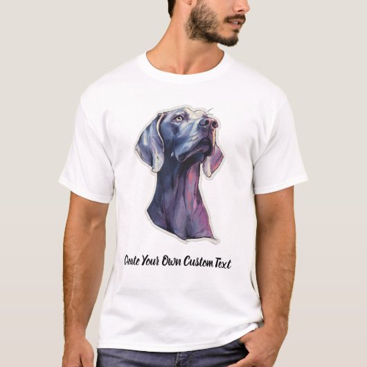 ヴァイマラナー 犬 オリジナルテキスト作成 Tシャツ (正面)