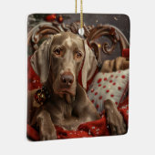 ヴァイマラナー 犬 クリスマス セラミックオーナメント (右)