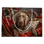 ヴァイマラナー 犬 クリスマス ラージペーパーバッグ (裏面)