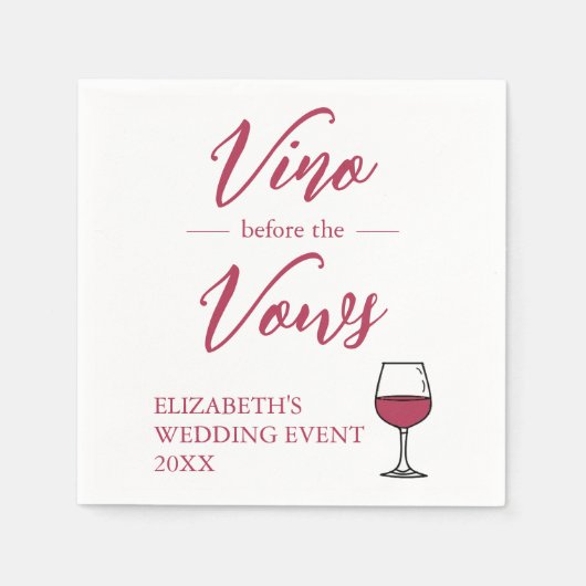 ヴァウを誓う前に ブライダルシャワー/バチェロレッテ スタンダードカクテルナプキン (正面)