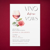 ヴァウズの前にヴィノ ピンクワインテーマのブライズシャワー 招待状