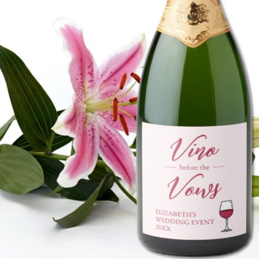 ヴァウズの前にヴィノ　ブライダルシャワー/バチェロレッテ スパークリングワインラベル