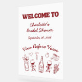 ヴァウズの前にヴィーノ バーガンディ ブライダルシャワー アクリルサイン (傾斜)