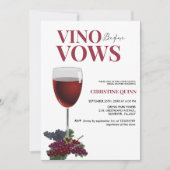ヴァウズの前にヴィーノ ブライダルシャワーのためのワイン 招待状 (正面)