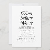 ヴァウズの前にヴィーノ | ミニマルレトロ ブライダルシャワー 招待状 (正面)