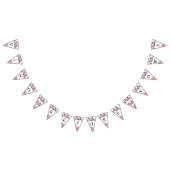 ヴァウズの前にヴィーノ ラスティック ピンク フラワーブライダルシャワー バンティングフラッグ (全)