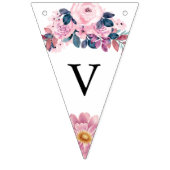 ヴァウズの前にヴィーノ ラスティック ピンク フラワーブライダルシャワー バンティングフラッグ (第1の旗)