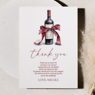 ヴァウズの前にヴィーノ 赤ワインボトル リボン ブライダルシャワー サンキューカード