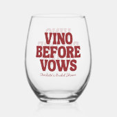 ヴァウズ前のヴィノ バーガンディ ブライダル シャワー ステムなしワイングラス (裏面)