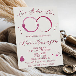 ヴァウズ前のヴィノ、ワイン、ワインのシミ、ブライダルシャワー 招待状