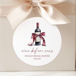 ヴァウズ前のヴィノ 赤ワインボトル リボン ブライダルシャワー ラウンドシール