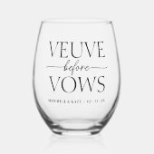 ヴァウヴ・ビフォア・ヴァウズの結婚前お披露目パーティー ステムなしワイングラス (正面)