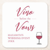 ヴァウ・ビフォア・ザ・ヴァウ ブライダルシャワー/バチェロレッテ スクエアペーパーコースター (正面)