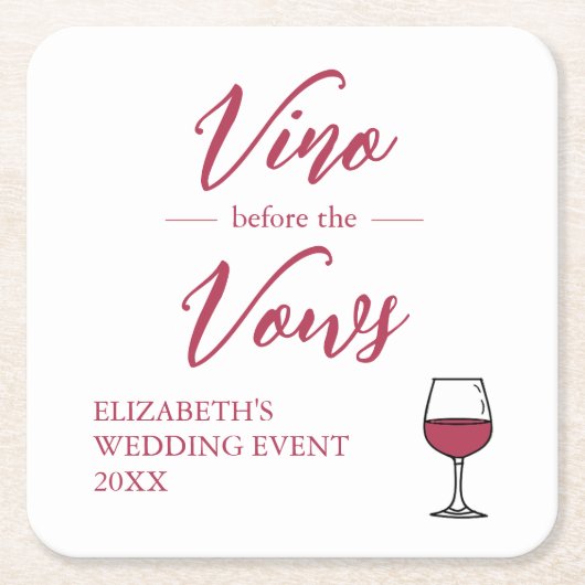 ヴァウ・ビフォア・ザ・ヴァウ  ブライダルシャワー/バチェロレッテ スクエアペーパーコースター (正面)