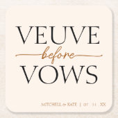 ヴァウ・ビフォー・ヴァウズ タン ブラウン ブライダルシャワー スクエアペーパーコースター (正面)