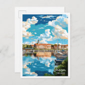 ヴァサフィンランドヴィンテージ旅行イラストレーション ポストカード (正面/裏面)