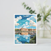 ヴァサフィンランドヴィンテージ旅行イラストレーション ポストカード (スタンド正面)