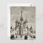 ヴァシリ大聖堂レッドスクエアオニオンドームテオトコス ポストカード (正面/裏面)