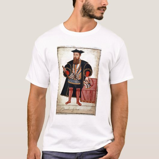 ヴァスコ・ダ・ガマのイラストレーション Tシャツ (正面)
