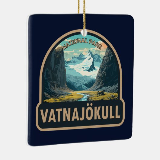 ヴァトナヨクフルナショナルパークアイスランドトラベルヴィンテージ セラミックオーナメント (右)