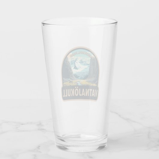 ヴァトナヨクフルナショナルパークアイスランドトラベルヴィンテージ タンブラーグラス (裏面)
