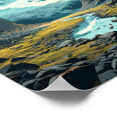 ヴァトナヨクフルナショナルパークアイスランドトラベルヴィンテージ ポスター (角)