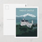 ヴァドゥーズキャッスルリヒテンシュタインイラストレーション ポストカード (正面/裏面)