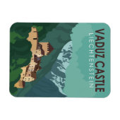 ヴァドゥーズキャッスルリヒテンシュタイン旅行ヴィンテージアート マグネット (横)