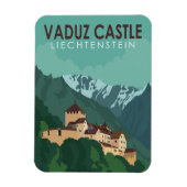 ヴァドゥーズキャッスルリヒテンシュタイン旅行ヴィンテージアート マグネット (縦)
