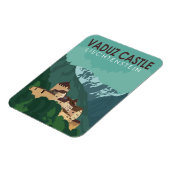 ヴァドゥーズキャッスルリヒテンシュタイン旅行ヴィンテージアート マグネット (左側)