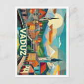 ヴァドゥーズリヒテンシュタイン旅行芸術的カラフル ポストカード (正面)