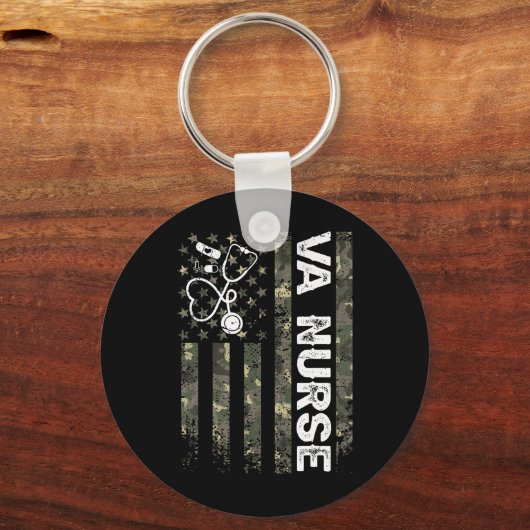 ヴァナースカモフラージアメリカ国旗の愛国的ナース キーホルダー (正面)