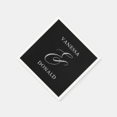 ヴァネサブラックモダンズ結婚ズ スタンダードカクテルナプキン (角)