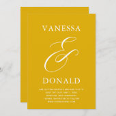 ヴァネサマスタードイエローモダンズ結婚ズ セーブザデート (正面/裏面)