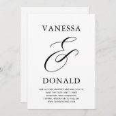 ヴァネッサ白黒モダン結婚ズ セーブザデート (正面/裏面)