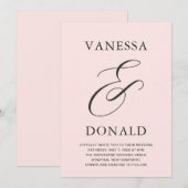 ヴァネッサ ブラッシュ ピンク モダン ウェディング 招待状 (正面/裏面)