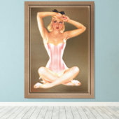 ヴァルガガールインピンクコルセットバイアルベルトヴァルガス キャンバスプリント (インサイチュ (ウッドフロア))