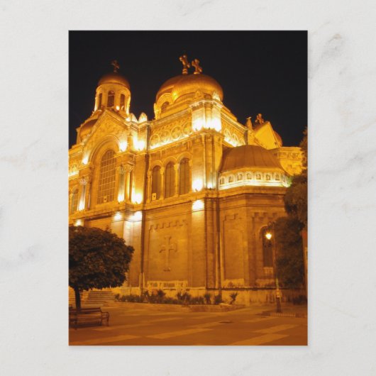 ヴァルナ大聖堂アットナイト ポストカード (正面)