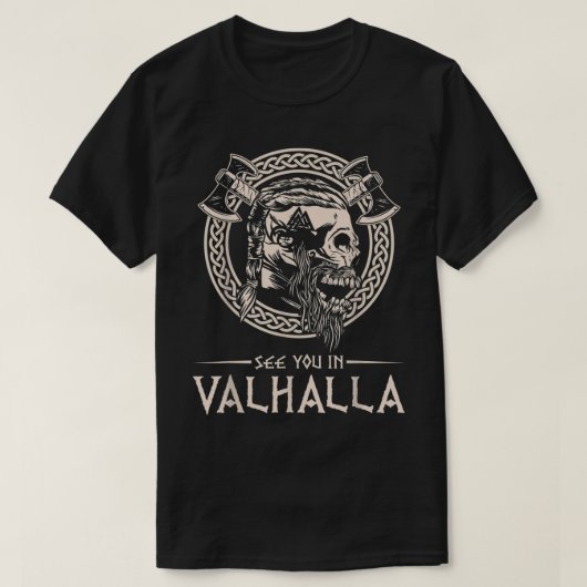 ヴァルハラで会おう ヴァイキング Tシャツ (デザイン正面)