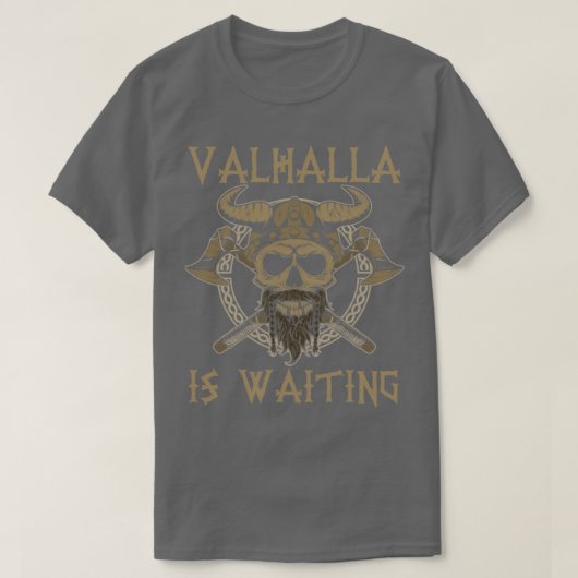 ヴァルハラワインウェイティングバイキング Tシャツ (デザイン正面)
