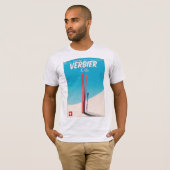 ヴァルビア、スイスのビンテージ スキー旅行ポスター Tシャツ (正面フル)