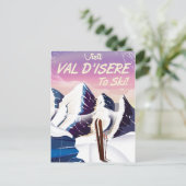 ヴァル・ディゼール スキーのヴィンテージ トラベル ポスター ポストカード (スタンド正面)